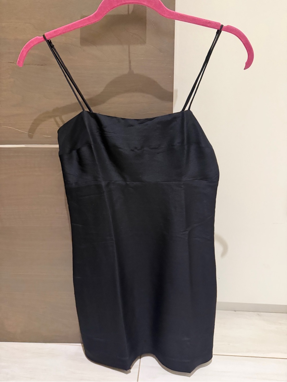Realisation Par Black Satin Spaghetti Strap Camisole
